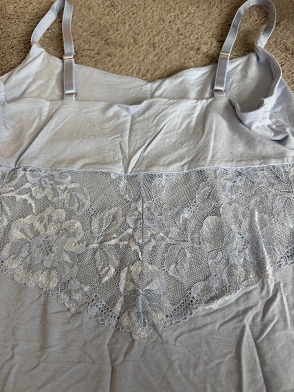 Women's Light Purple Lace Trim Slip Dress - Picture 4 of 4
